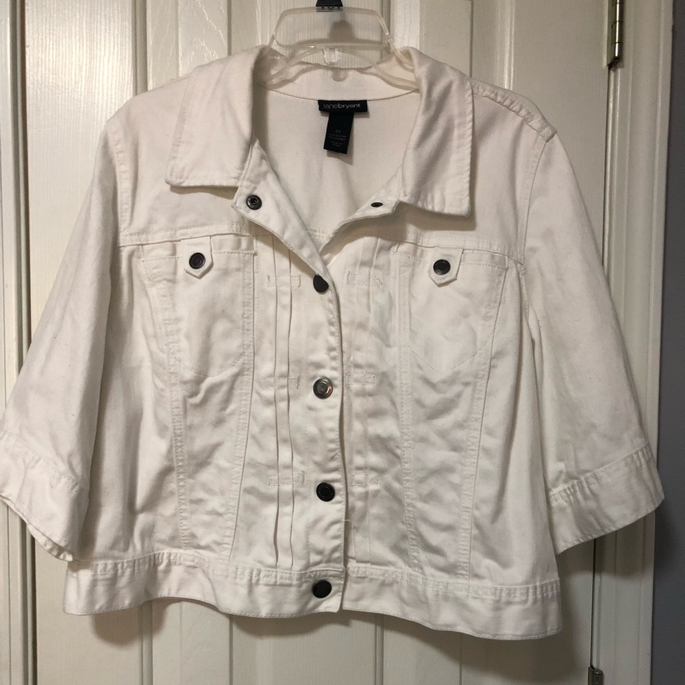 Lane Bryant White Jean jacket. Size 20.